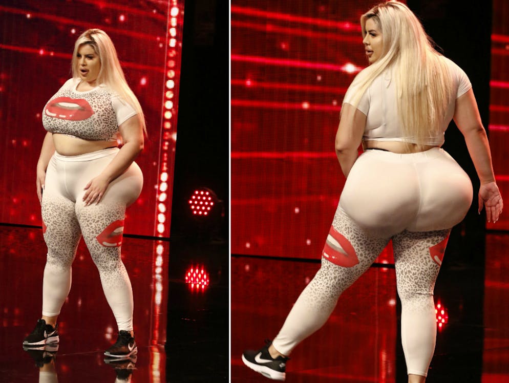 Natasha Crown aus Schweden versucht, die Jury mit einer Twerking-Nummer für sich zu gewinnen.