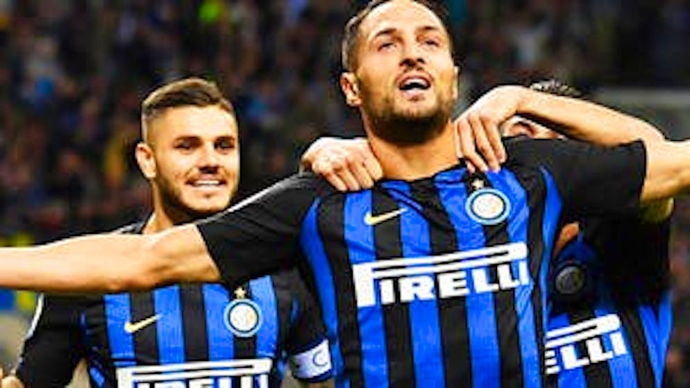 Danilo D'Ambrosio (à gauche) et Mauro Icardi ont marqué pour l'Inter.