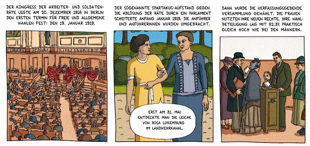 Serpentina Hagners Frauenstimmrecht-Comic. Eine Kostprobe aus dem Frauenstimmrecht-Comic von Serpentina Hagner.