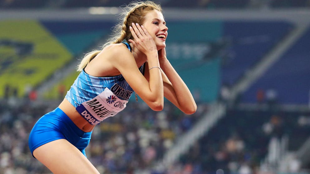 Die besten Bilder der Leichtathletik-WM 2019. Am Ende reicht es Mahuchikh für Silber – die Freude ist riesig.