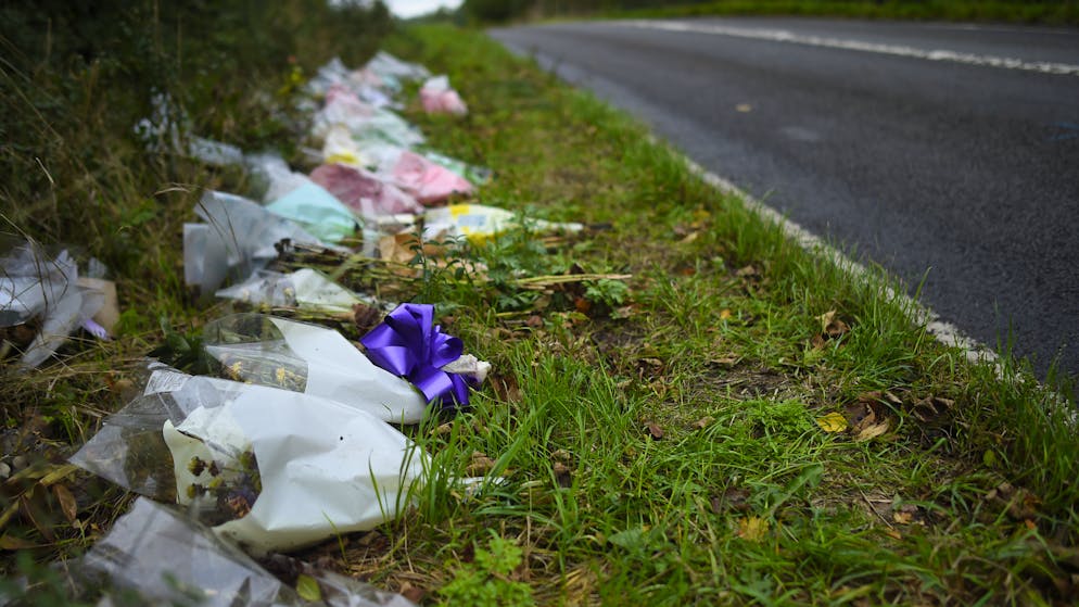 Die Unfallstelle, an der der Motorradlenker ums Leben kam