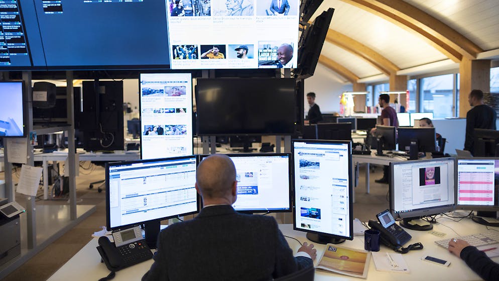 Redaktion des Nachrichtenportals «20 Minuten» an der Werdstrasse in der Stadt Zürich. (Archivbild)
