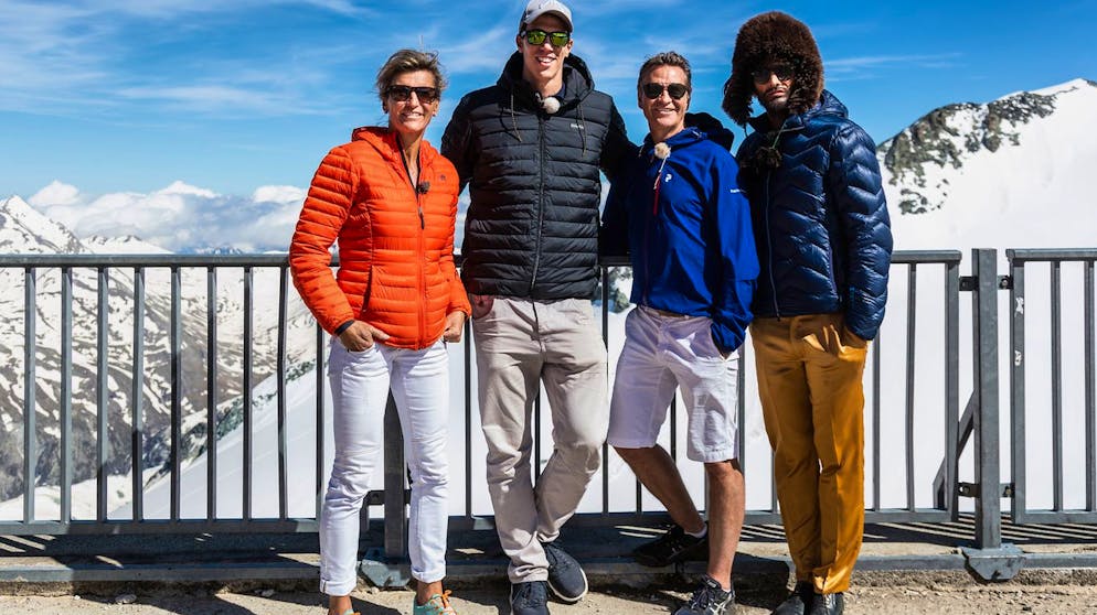 «Mini Schwiiz, dini Schwiiz»: Die Bilder. Sie machen einen gemeinsamen Höhenausflug: Evelyn Binsack, Ramon Zenhäusern, Rob Spence und Müslüm.