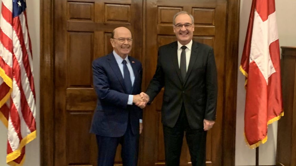 Wirtschaftsminister Guy Parmelin traf seinen US-Amtskollegen Wilbur Ross am Freitag in Washington.