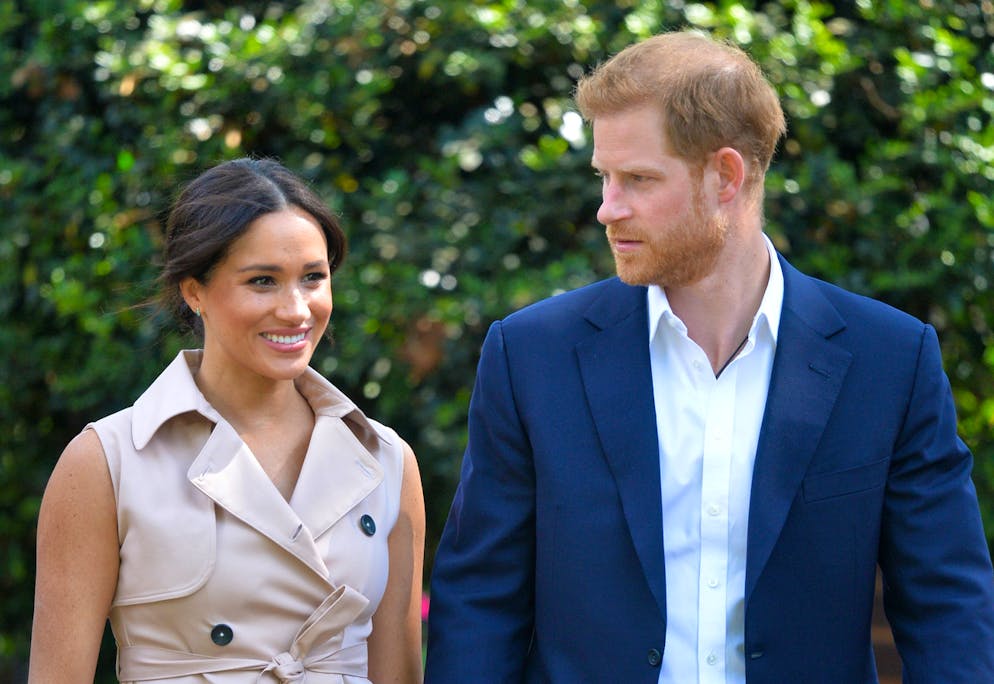 Le prince Harry et Meghan Markle lors d'une réception à à Johannesburg, le 2 octobre 2019.