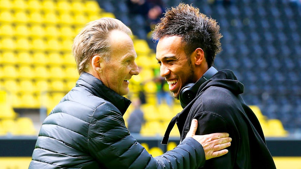 Da war die Welt noch in Ordnung zwischen Joachim Watzke und Pierre-Emerick Aubameyang.