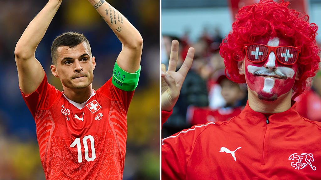 Rückendeckung. Schweizer Fans stellen sich hinter Granit Xhaka
