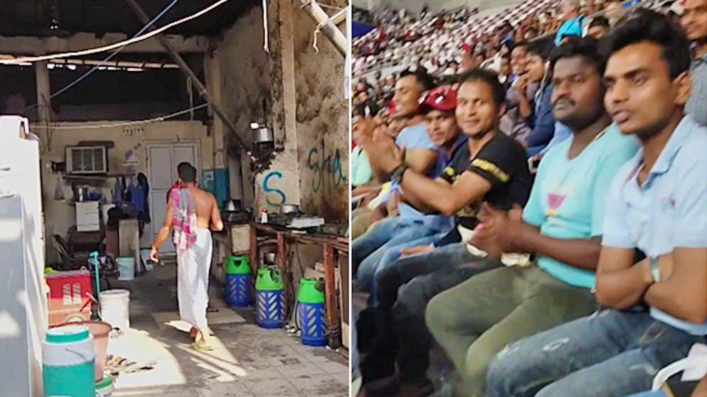 Sorgten beim Lokalmatador im Hochsprung für Stimmung: Gastarbeiter aus Indien und Bangladesch.