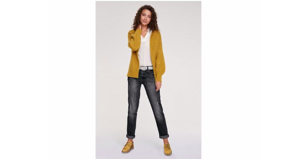 Die Strick-Mode protzt mit Grösse. Hier ein Kombinationsbeispiel von Heine.