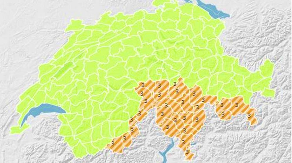 L'allerta tocca tutta la Svizzera sud alpina ma anche alcune regioni settentrionali