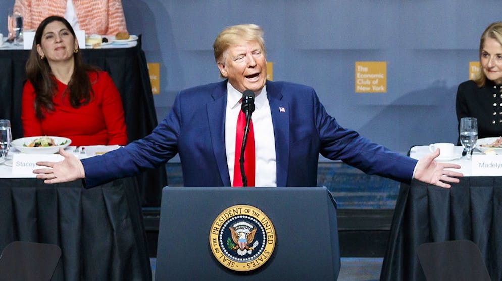 Eine Rede in New York nutzte Donald Trump einmal mehr, um die EU zu kritisieren.