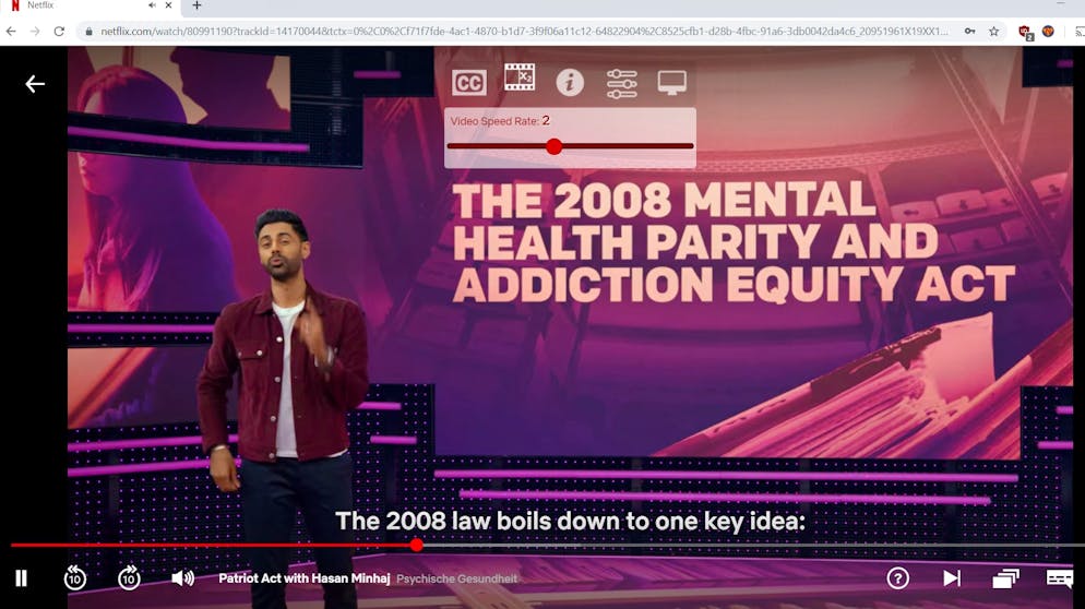 So Serien und Podcasts schneller abspielen. Hier lässt sich dann wieder per Schieberegel die Wiedergabegeschwindigkeit anpassen.