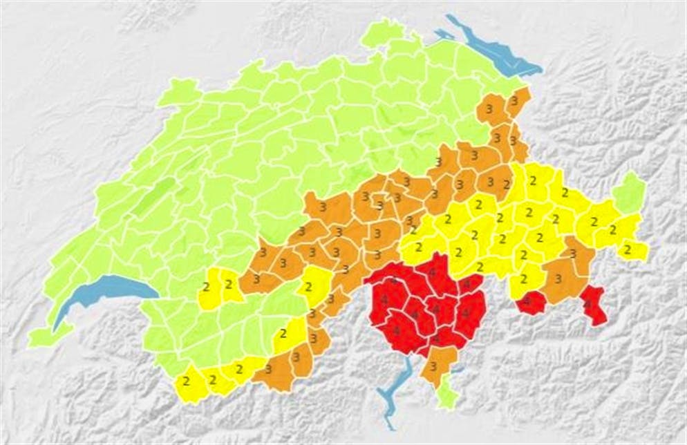 La cartina aggiornata