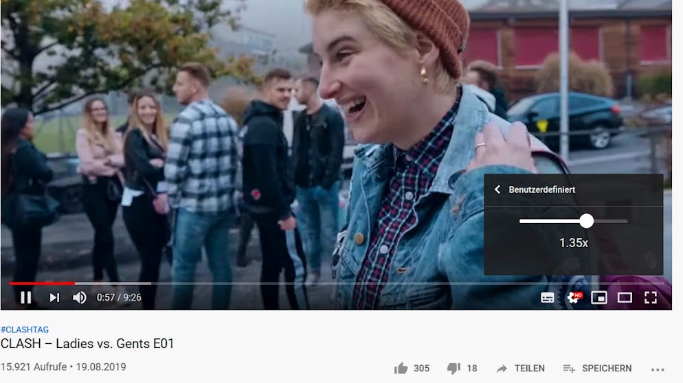 So Serien und Podcasts schneller abspielen. Hier lässt sich die Wiedergabegeschwindigkeit per Schieberegel ganz genau auf die persönlichen Vorlieben anpassen.