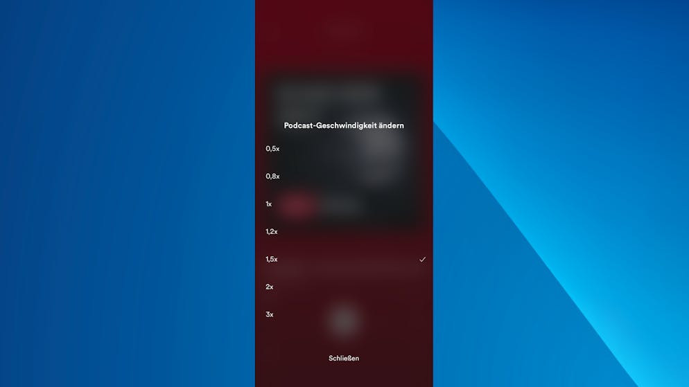 So Serien und Podcasts schneller abspielen. Hier kommt dann eine praktische Übersicht über die verfügbaren Geschwindigkeiten. Bei dreifacher Wiedergabegeschwindigkeit versteht wohl kaum ein Normalsterblicher, was gesagt wird, aber beispielsweise die 1,5 fache Geschwindigkeit ist meist gut verständlich. 