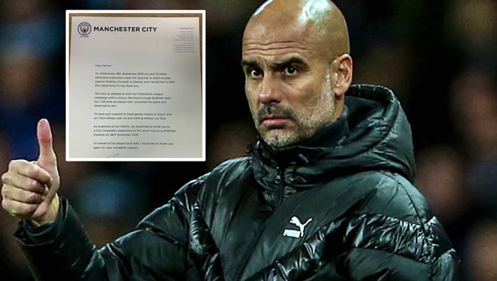 Bedankt sich in einem Brief für die Unterstützung der Fans: Pep Guardiola. 
