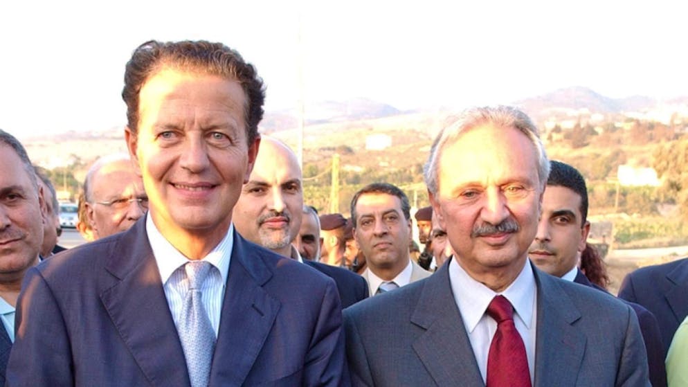 Verzichtet auf das Amt des Premierministers: der frühere libanesische Finanzminister Mohammed Safadi (rechts). (Archivbild)
