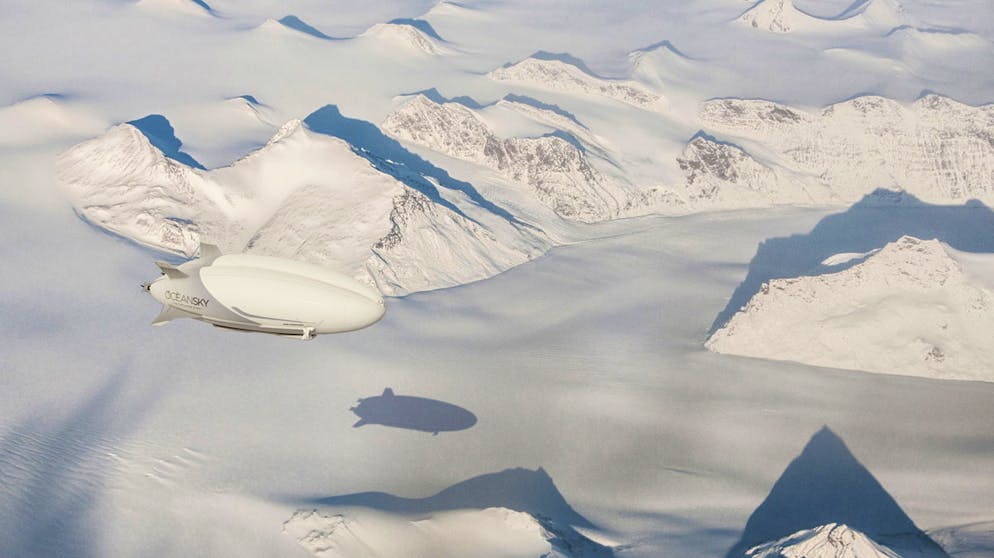 Im Fünf-Sterne-Luftschiff an den Nordpol. Mit dem Luftschiff selbst wird man bei der rund 36-stündigen Reise insgesamt 30 Stunden unterwegs sein: 15 Stunden beim Hinflug – und das Gleiche beim Rückweg. 