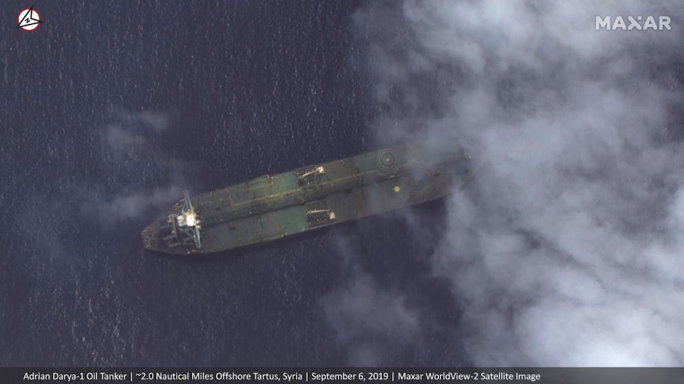 All wird Nato-Operationsgebiet. Satellitenbild eines iranischen Tankers vor der syrischen Küste. Die 29 Bündnisstaaten der Nato wollen den Weltraum als künftiges Operationsgebiet erklären. (Archivbild)