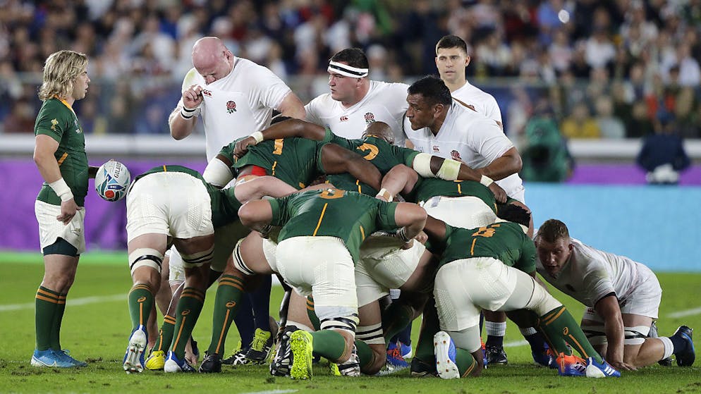 Südafrika zum dritten Mal Weltmeister. Die Südafrikaner traten beim Gedränge zumeist sehr dominant auf