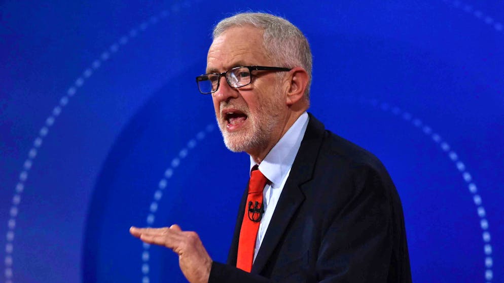 Der britische Oppositionsführer Jeremy Corbyn während der am Freitag vom Sender BBC ausgestrahlten Diskussionsrunde.