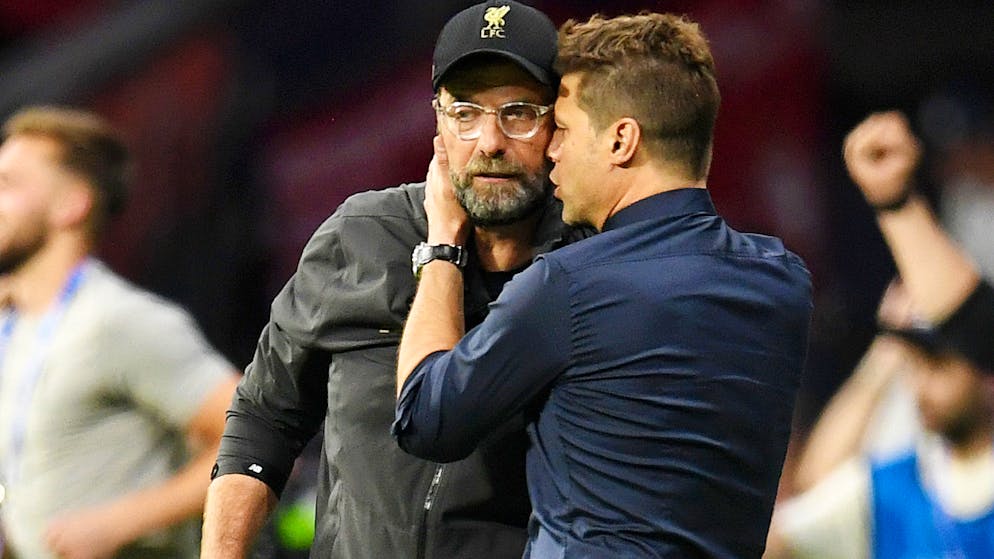 Mauricio Pochettino (r.) beglückwünscht Jürgen Klopp nach dem Finale der Champions League 2019.