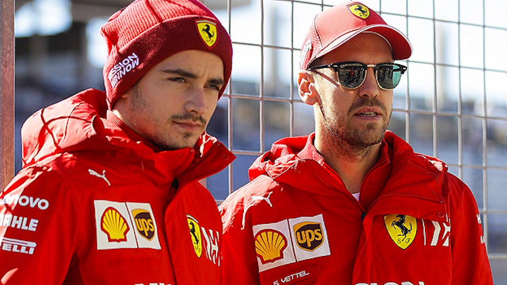 Keine Freunde fürs Leben: die Ferrari-Fahrer Charles Leclerc (links) und Sebastian Vettel.