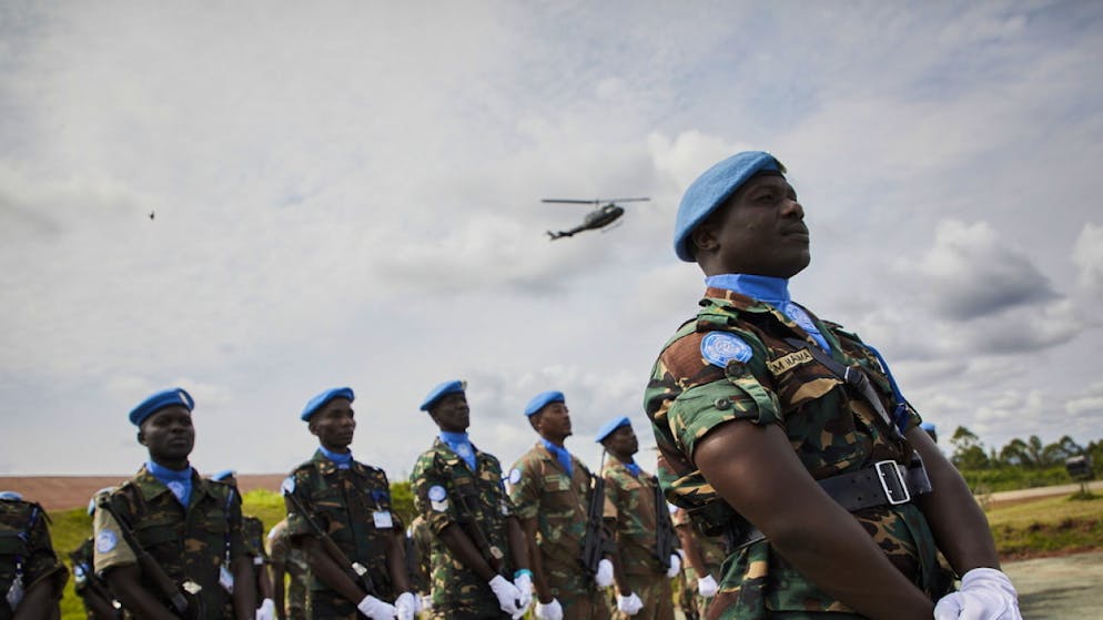 Soldaten der UNO-Friedenstruppe Monusco auf einem Flughafen in Beni nördlich von Goma in der Demokratischen Republik Kongo. (Archivbild)