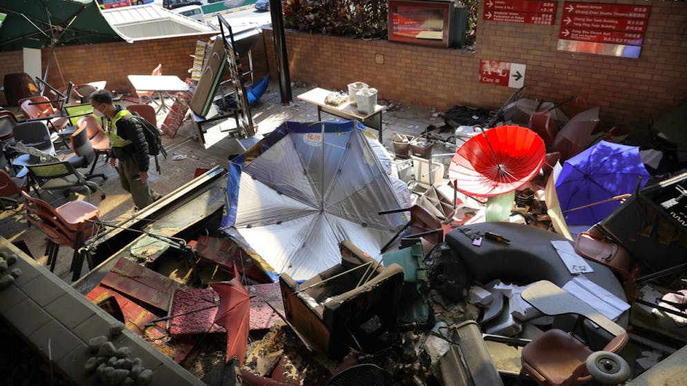 Der zum Teil verwüstete Campus der Polytechnischen Universität bleibt vorläufig geschlossen.