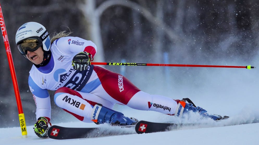 Gisin zwei Hundertstel am Podest vorbei. Zwar in den Punkten, aber nicht zufrieden: Andrea Ellenberger, die in Killington 25. wurde.