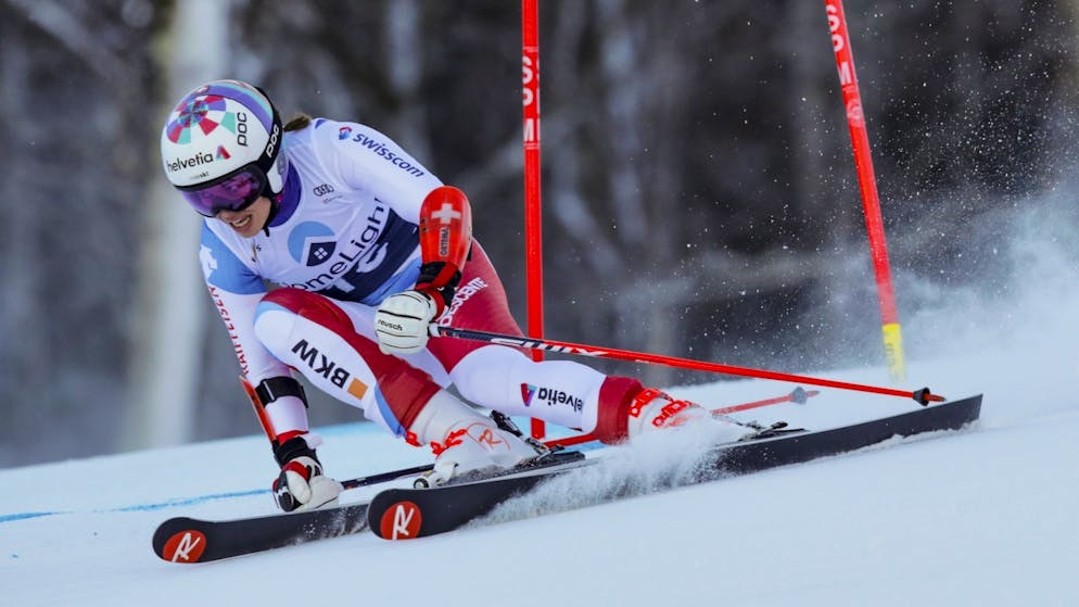 Gisin zwei Hundertstel am Podest vorbei. Verpasste ihren ersten Podestplatz im Riesenslalom nur um zwei Hundertstel: die Engelbergerin Michelle Gisin.