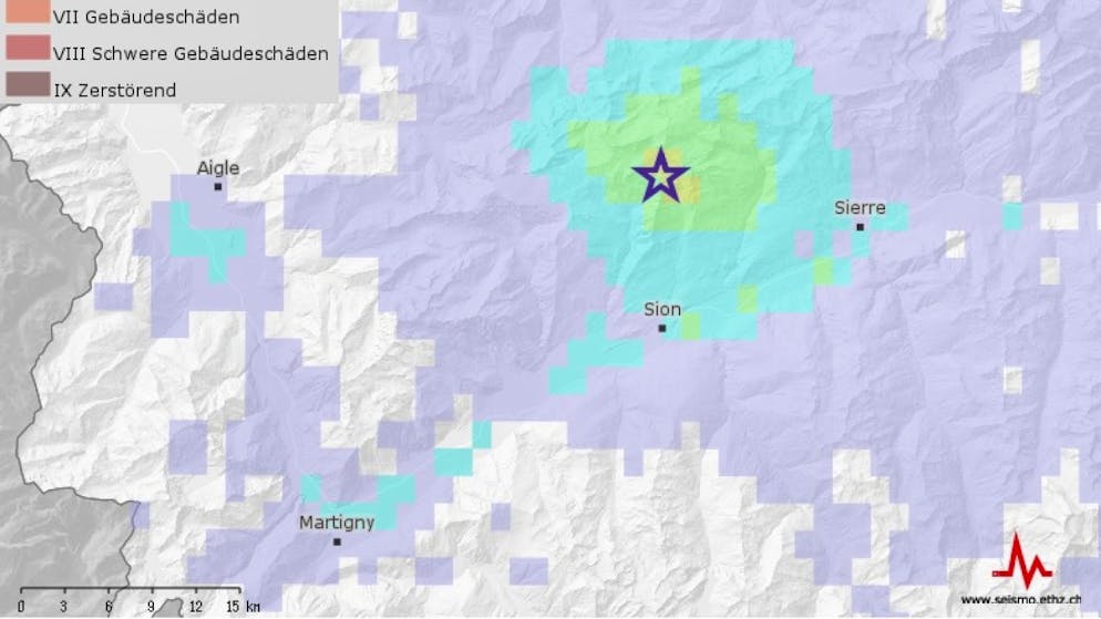Das Beben ereignete sich unweit des Sanetschpasses nördlich des Walliser Hauptorts Sitten.