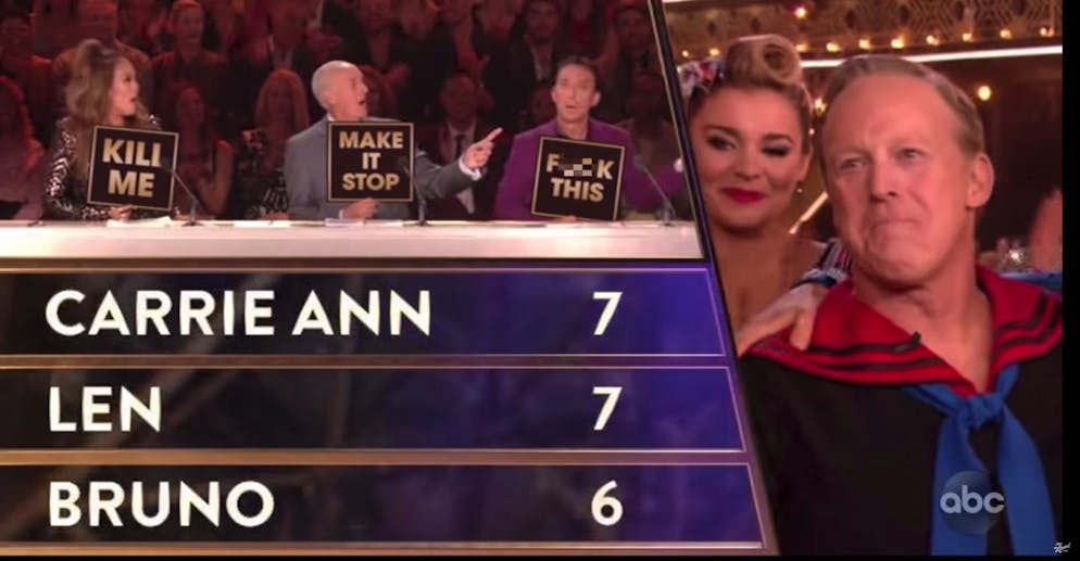 Auf den Schildern steht eigentlich die Punktzahl. Eigentlich ...