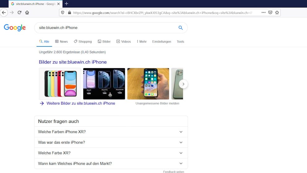 So wird man zum Google-Profi. Setzt man «site:» vor die Domain-Adresse einer Seite, werden nur Ergebnisse von dieser Website angezeigt.
