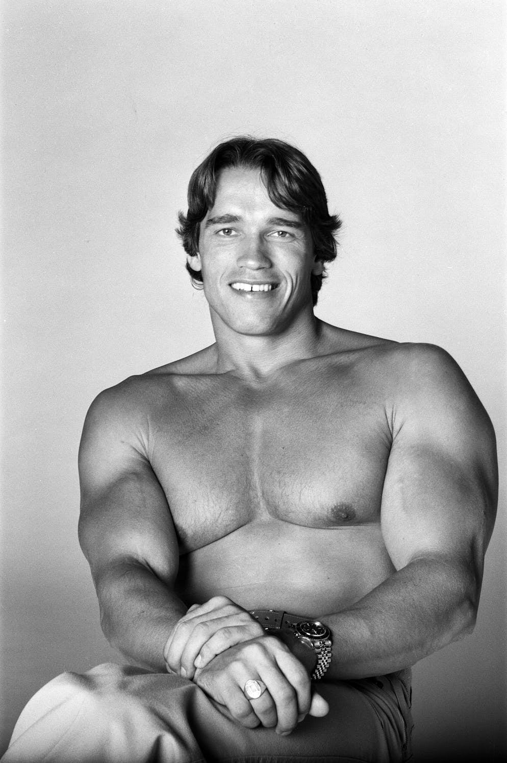 Die Muskelberg-Ikone: Der heute 72-jährige Arnold Schwarzenegger erschien 1977 mit seinem Bodybuilder-Film «Pumping Iron» auf der Bildfläche.