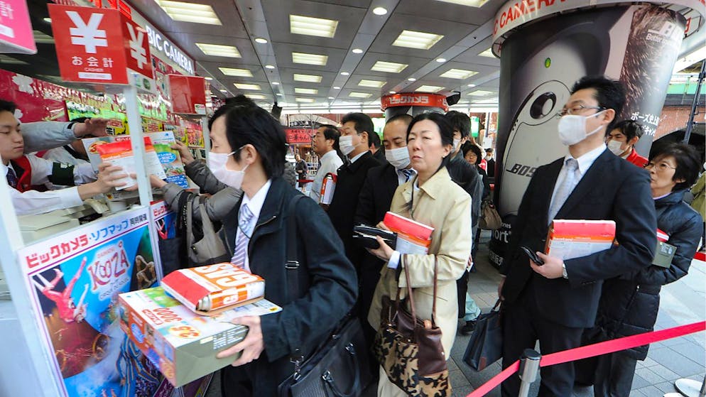 Japans Konsumenten haben vor der Erhöhung der Mehrwertsteuer kräftig eingekauft. (Archivbild)