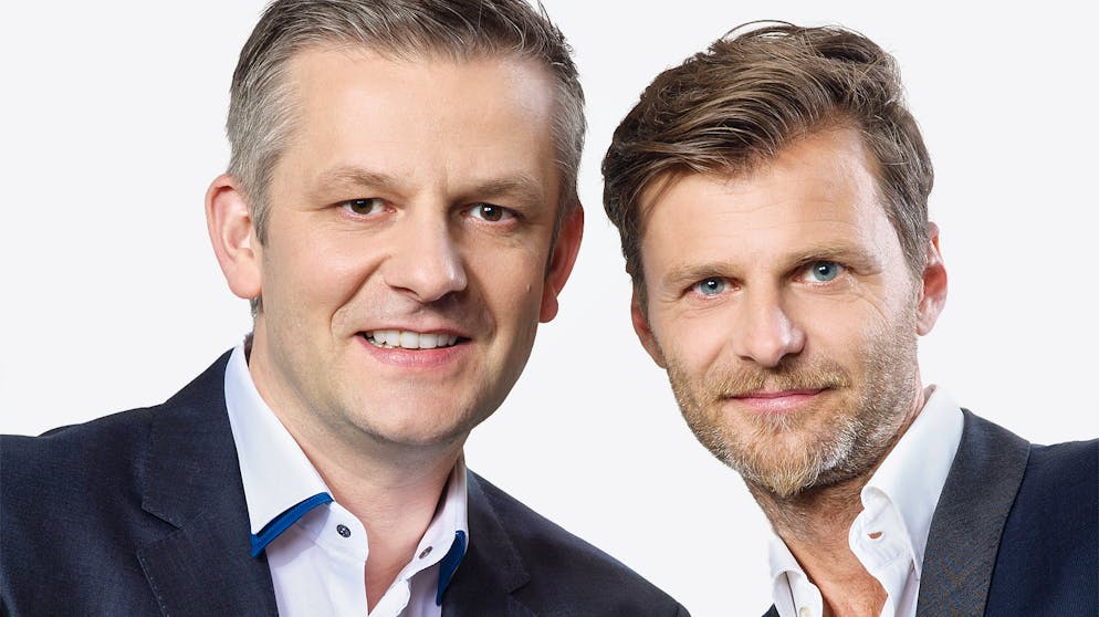 Rainer Maria Salzgeber: 25 Jahre SRF – die Bild-Retrospektive. 2012 mit Alain Sutter.