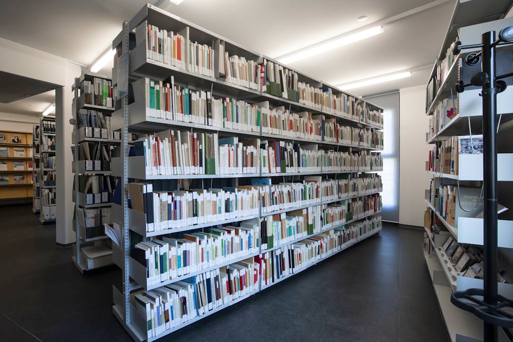 Giubiasco: USTAT, 90 anni di Ufficio di statistica. Nella foto una veduta interna della biblioteca dell'Ufficio di Statistica USTAT.
