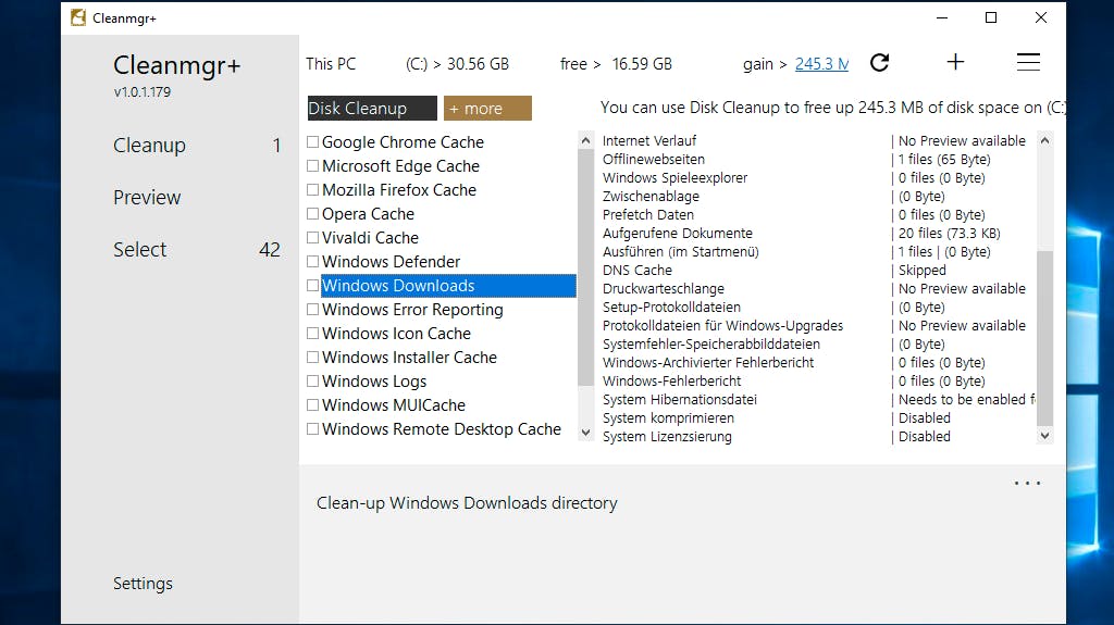 Windows 10 mit Cleanmgr+ vom Datenmüll befreien