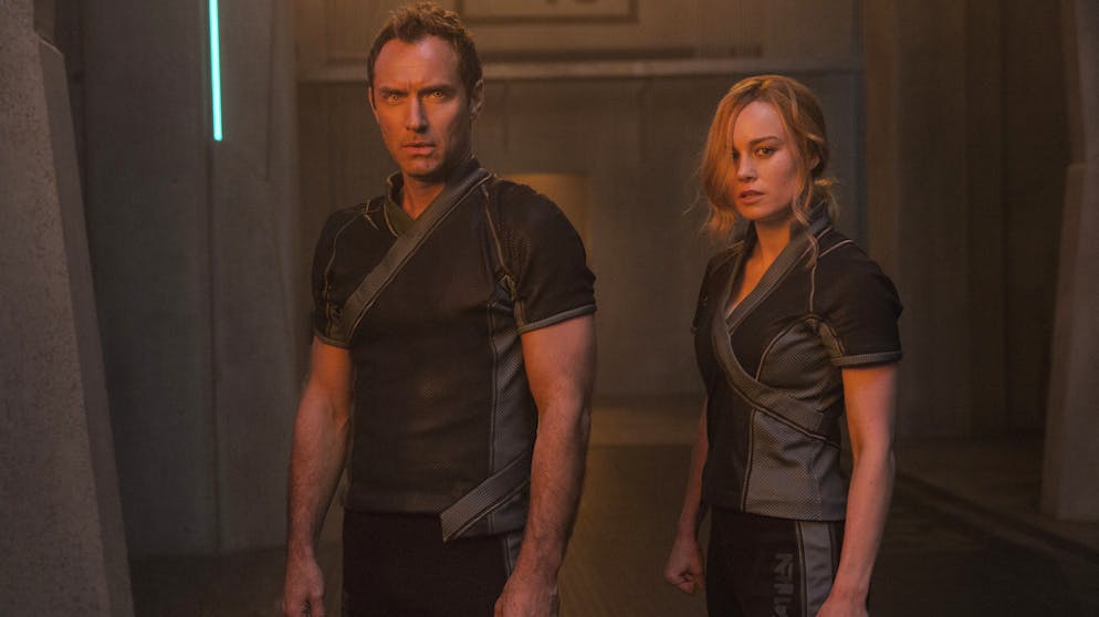 «Captain Marvel» Brie Larson schauspielert an der Seite von Bösewicht «Yon-Rogg» Jude Law.