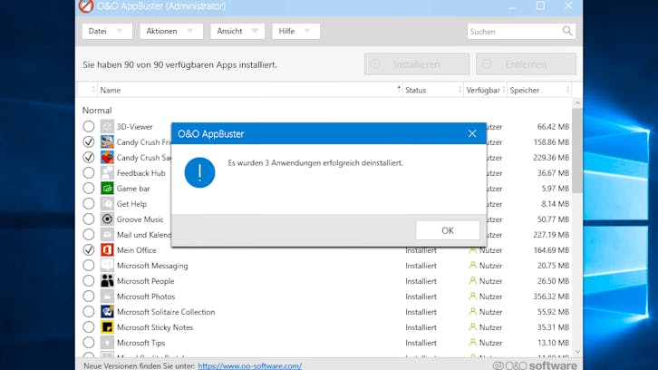 Ganz einfach vorinstallierte Windows 10-Apps löschen