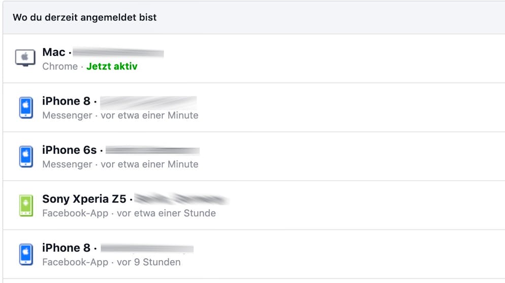 Das Facebook-Konto absichern. Dort gibt es auch eine Übersicht, auf welchen Geräten man gerade bei Facebook eingeloggt ist. Entdeckt man hier etwas Verdächtigtes, lässt sich der Login dieses Geräts beenden.