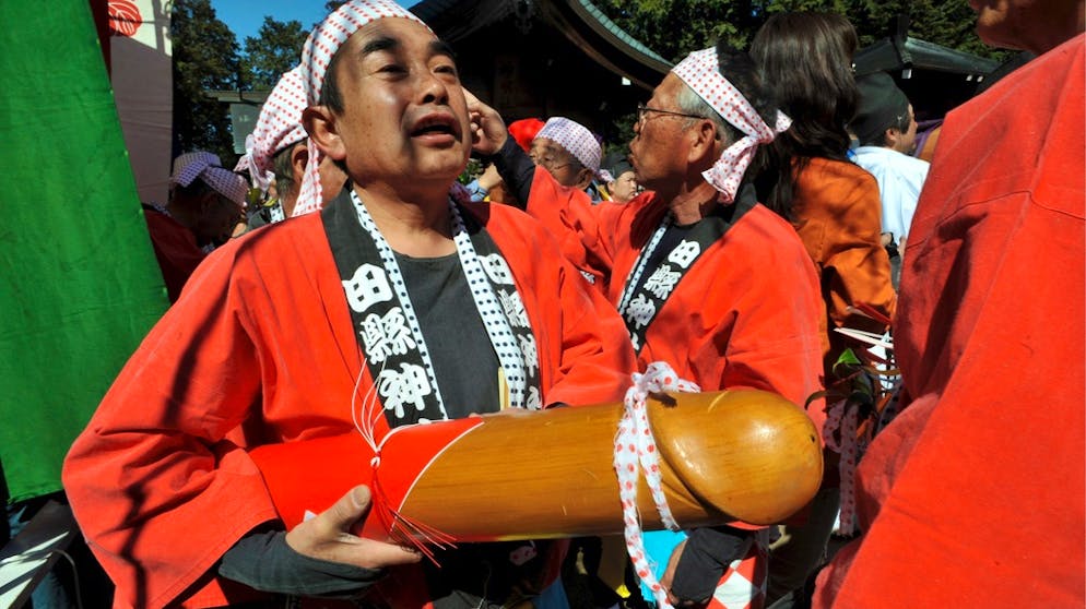Penisfestival in Japan. Der Ursprung des Festes liegt im 17. Jahrhundert.