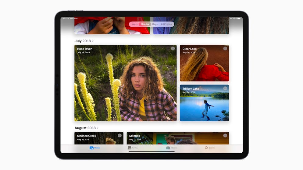 Das kann das neue iPadOS. Die Fotos werden wie bei iOS besser sortiert.
