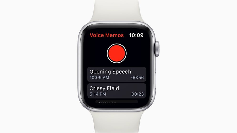 Das kann watchOS 6. Sprachnachrichten lassen sich nun direkt auf der App aufzeichnen.