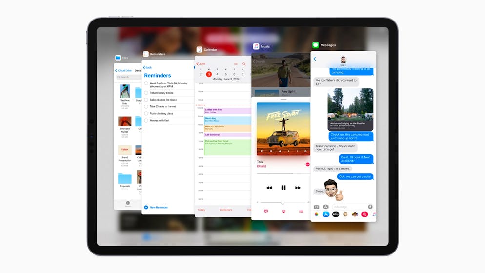 Das kann das neue iPadOS. Mit Slide Over kann man einfach zwischen verschiedenen Apps wechseln.
