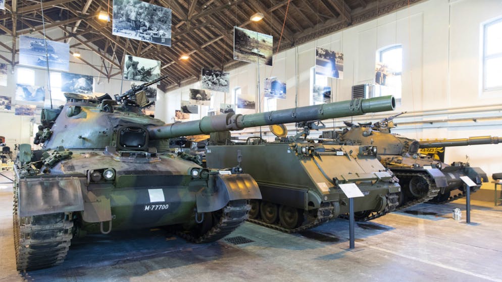 Armee feiert am Samstag 200 Jahre Waffenplatz Thun. Ausgediente Panzer im Panzermuseum auf dem Waffenplatz Thun.
