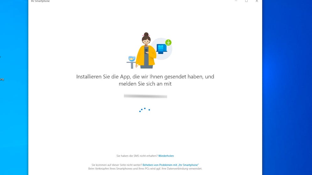 Android-Handy mit Windows verbinden. Die Windows-App leitet derweil durch den Prozess. Als nächstes muss man sich auf dem Android-Handy in das selbe Microsoft-Konto einloggen, das man auch mit Windows 10 nutzt.