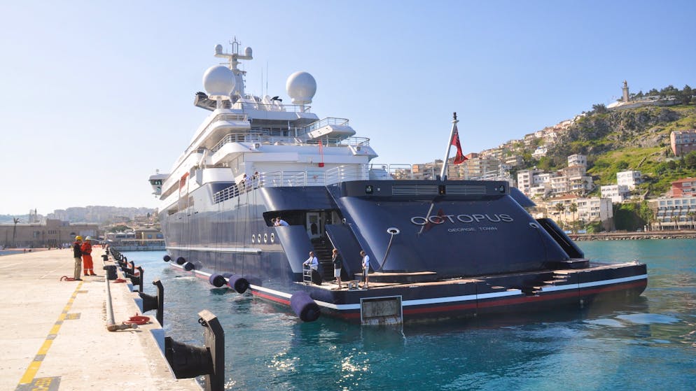 Paul Allens (†65) Superyacht «Octopus» steht zum Verkauf. Auffällig an der «Octopus» ist das eigenwillig geformte Heck.