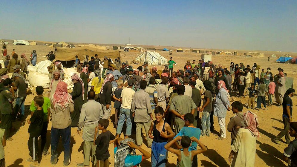 Campo profughi di Rukban, al confine tra Giordania e Siria.
